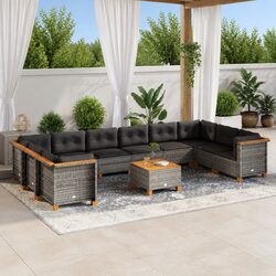 Versatile 11 Piece Grey Rattan Garden Sofa Set