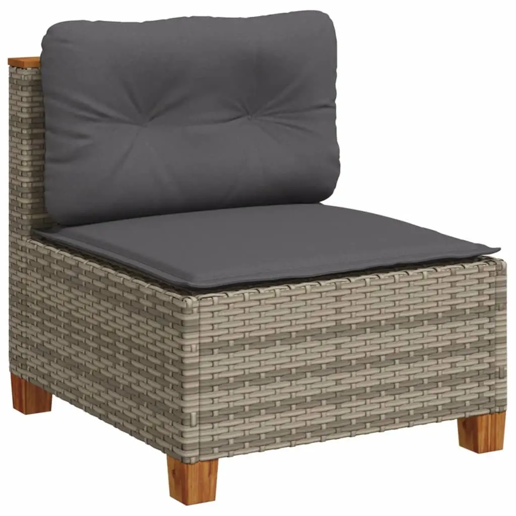 Garden Sofa Set PE Rattan 11 Piece Outdoor Patio Furniture with Cushions Grey