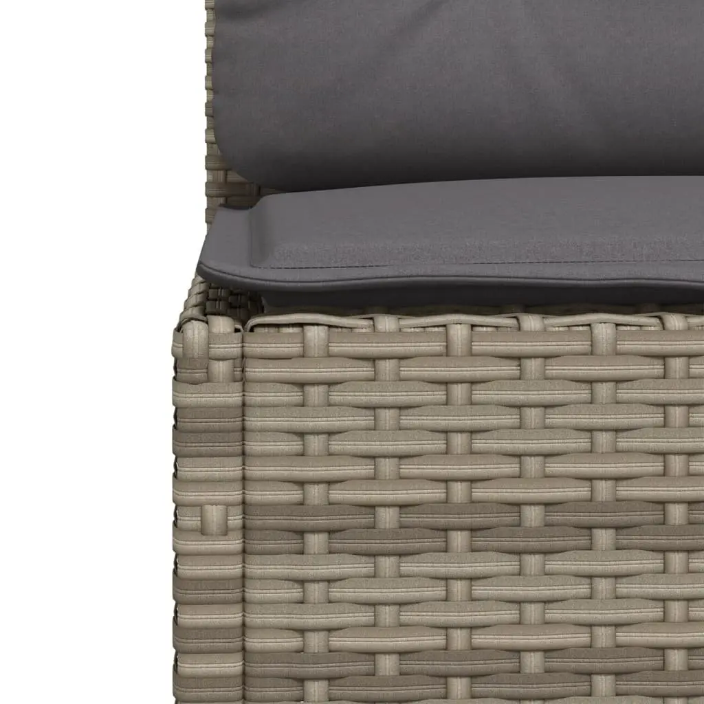 Garden Sofa Set PE Rattan 11 Piece Outdoor Patio Furniture with Cushions Grey