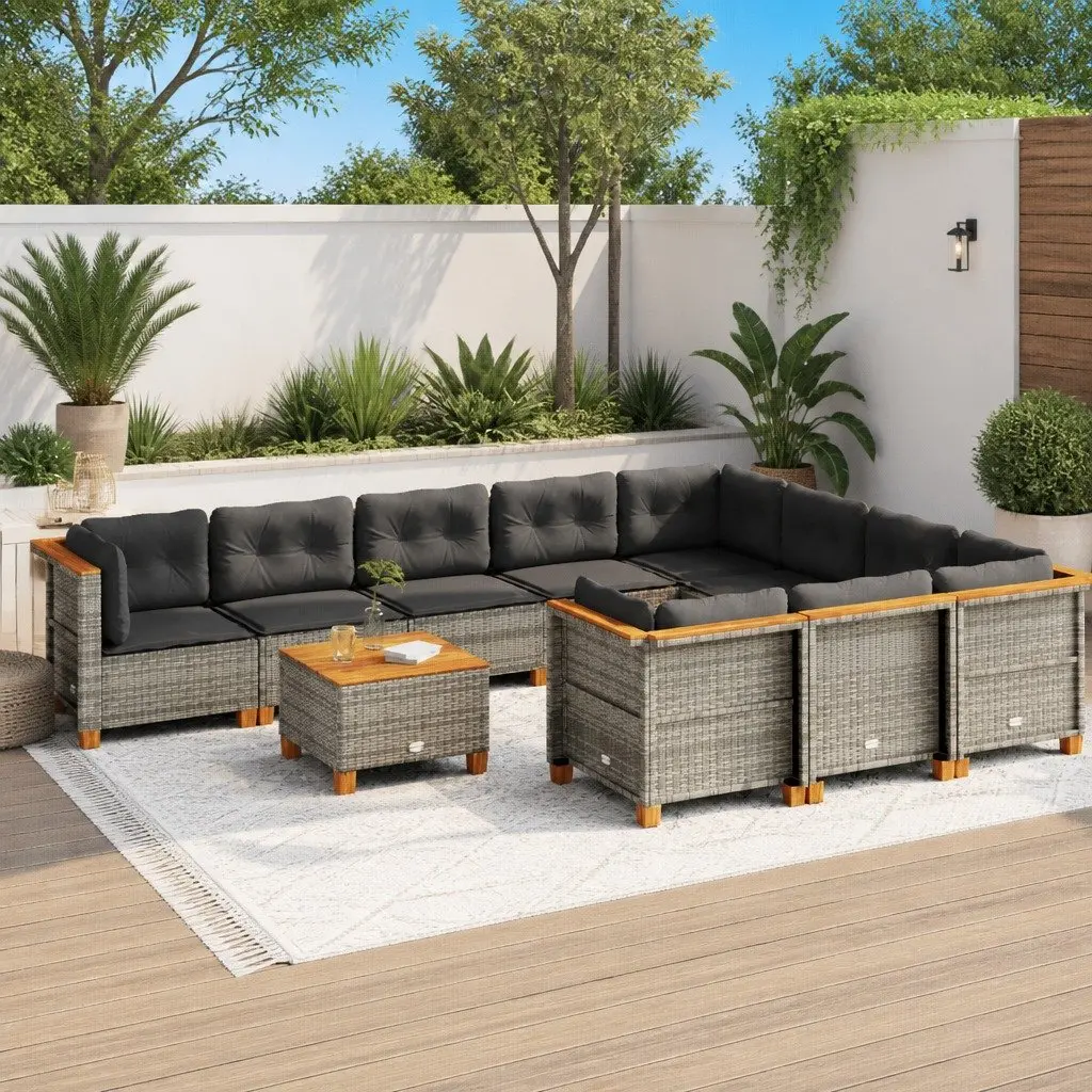 11 Piece Outdoor Sofa Set for Patio or Garden Use
