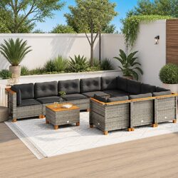 Practical 11 Piece Outdoor Sofa Set for Patio or Garden Use