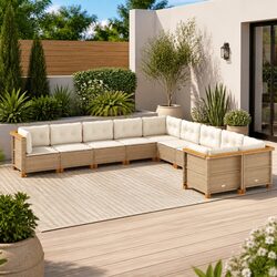 Practical 10-Piece Garden Sofa Set for Everyday Use