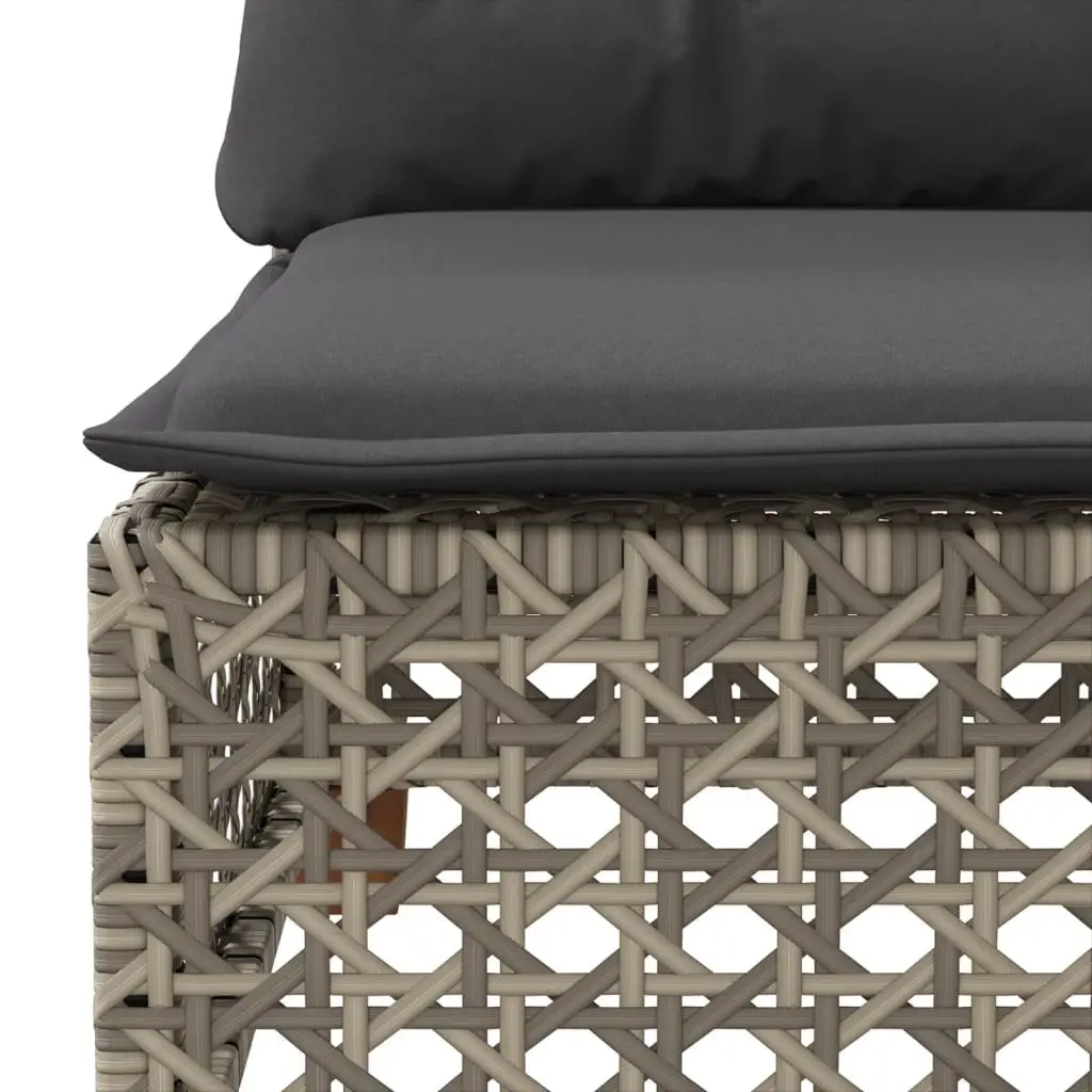 Garden Sofa Set PE Rattan Modular 10 Piece Grey with Cushions