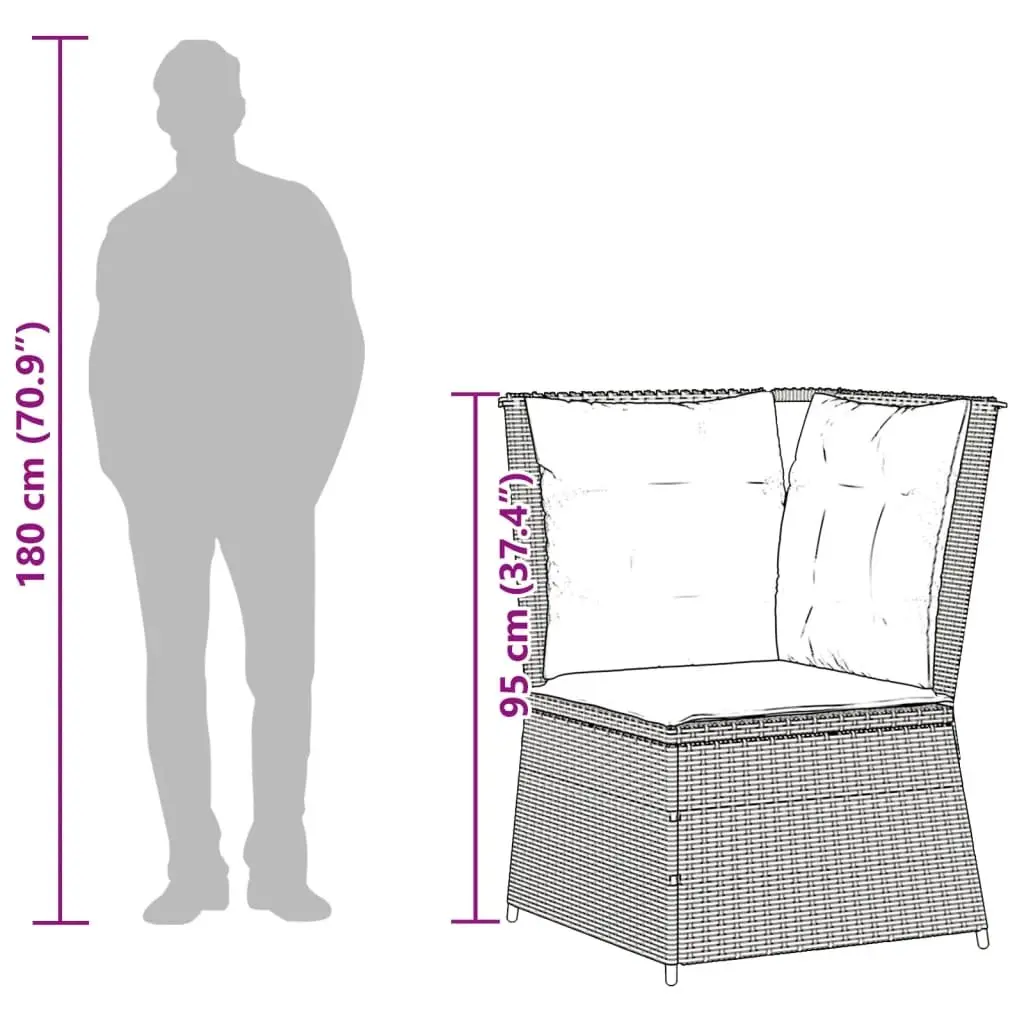 4 Piece Garden Lounge Set Outdoor Furniture Grey Poly Rattan Patio Sofa Chair