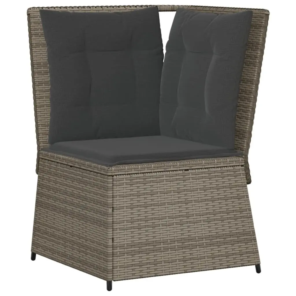 4 Piece Garden Lounge Set Outdoor Furniture Grey Poly Rattan Patio Sofa Chair