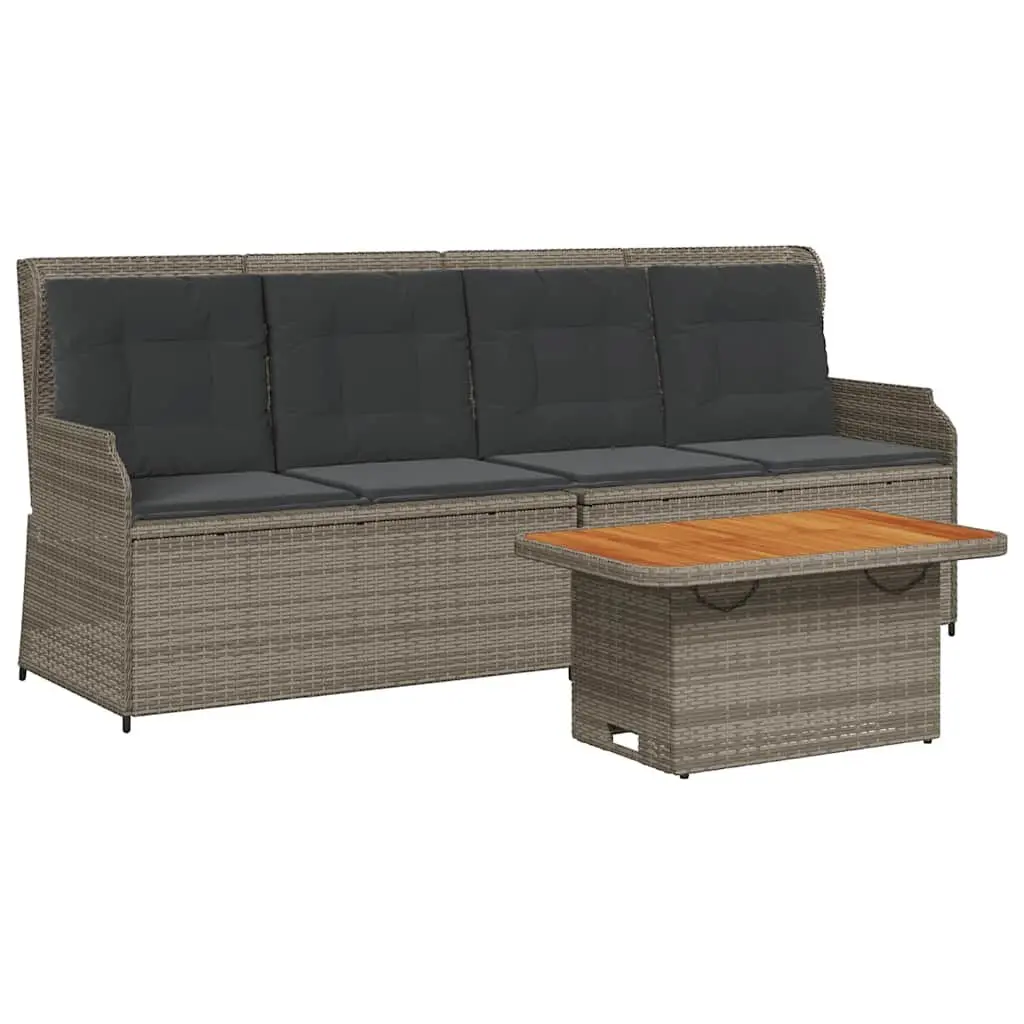 Garden Lounge Set 3 Piece Grey Outdoor Furniture Patio Sofa Chair Table Cushions