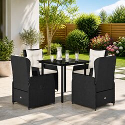 Practical Black Garden Dining Set for Outdoor Gatherings
