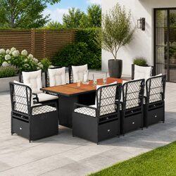 Practical 9-Piece Dining Set for Your Outdoor Areas