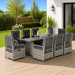 9-Piece Grey Garden Set for Outdoor Use