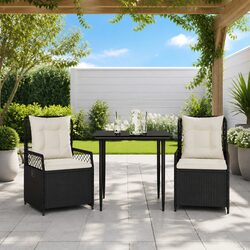 Practical 3-Piece Dining Set for Garden and Patio Use