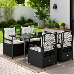 5 Piece Outdoor Dining Set with Adjustable Comfort