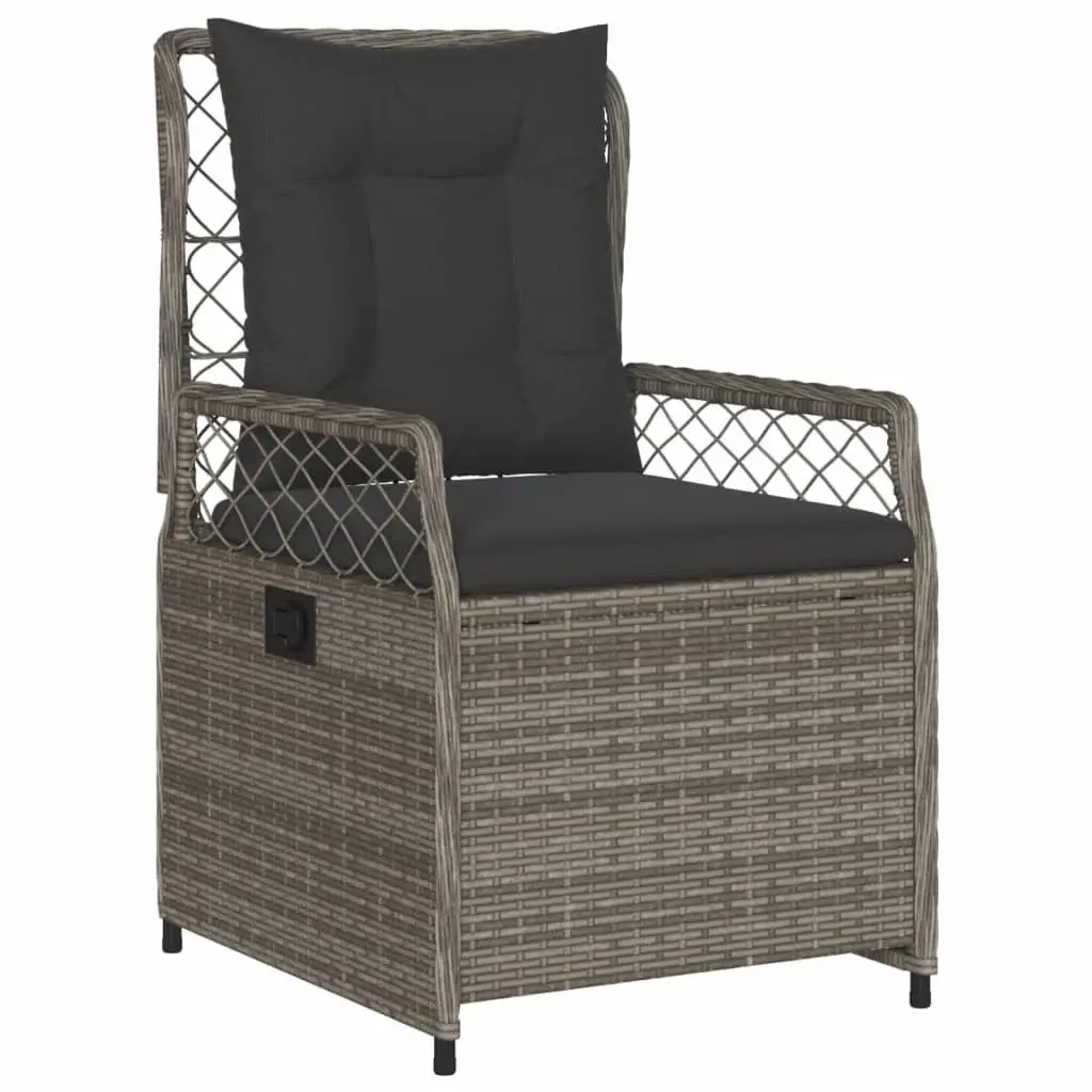 7 Piece Garden Dining Set Outdoor Furniture Grey Poly Rattan with Cushions Patio