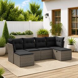 Ideal 6-Piece Grey Outdoor Sofa Set for Your Home