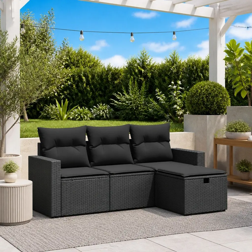 4 Piece Garden Sofa Set for Outdoor Use