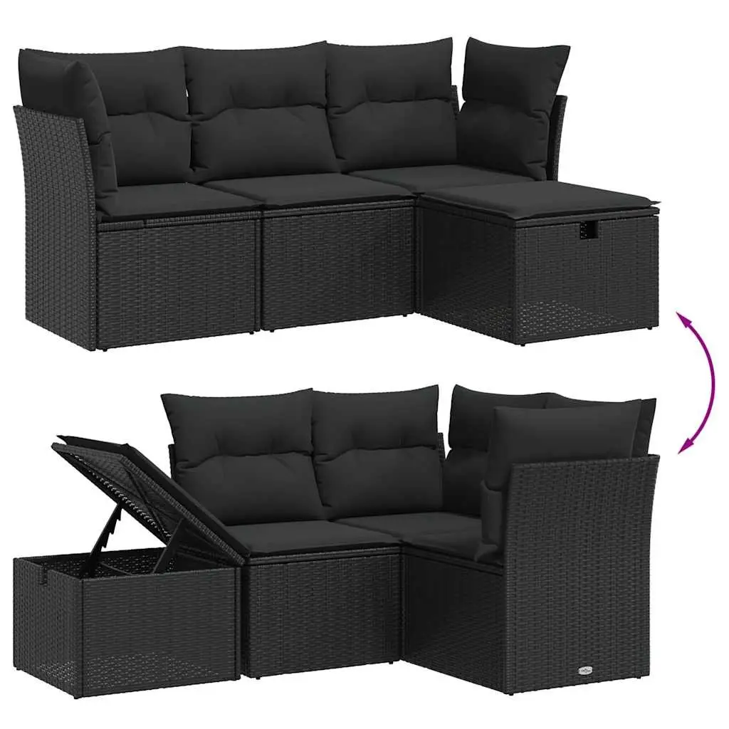 4 Piece Garden Sofa Set for Outdoor Use