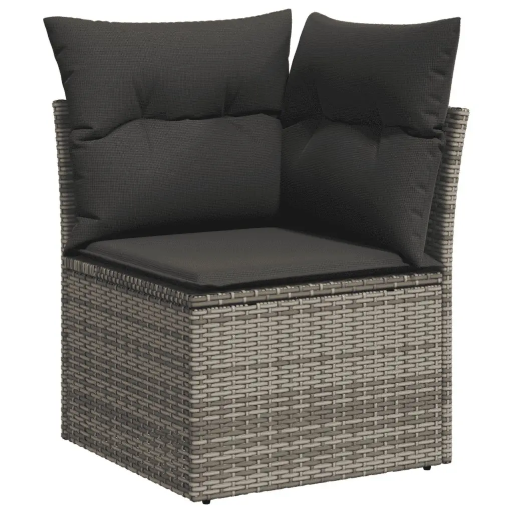 Garden Sofa Set 8 Piece Modular Outdoor Furniture Grey PE Rattan with Cushions
