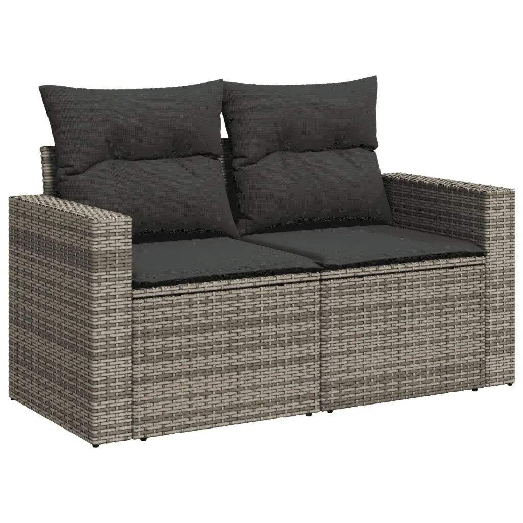 Garden Sofa Set 9 Piece Outdoor Furniture Patio Lounge Grey Poly Rattan Modular