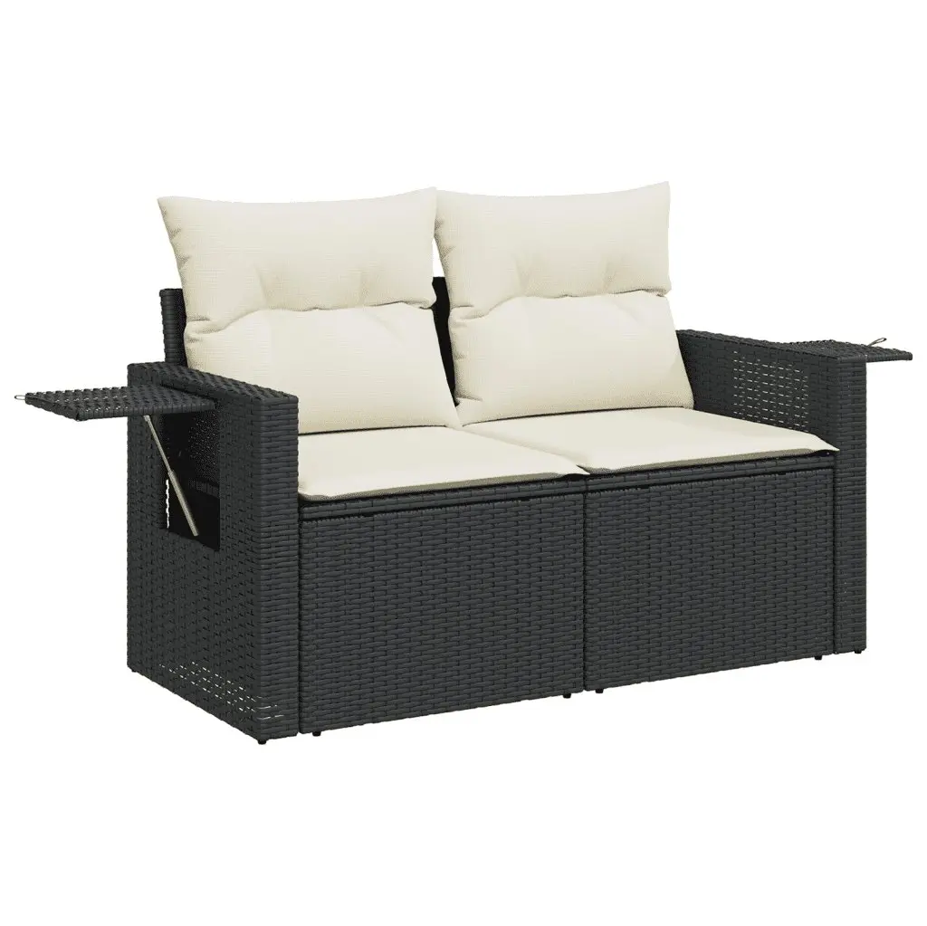 Garden Sofa Set PE Rattan Modular 8 Piece Outdoor Furniture Black