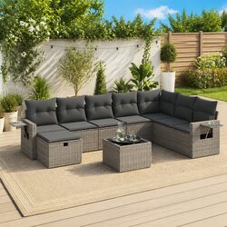 Practical 9 Piece Garden Sofa Set for Outdoor Relaxation