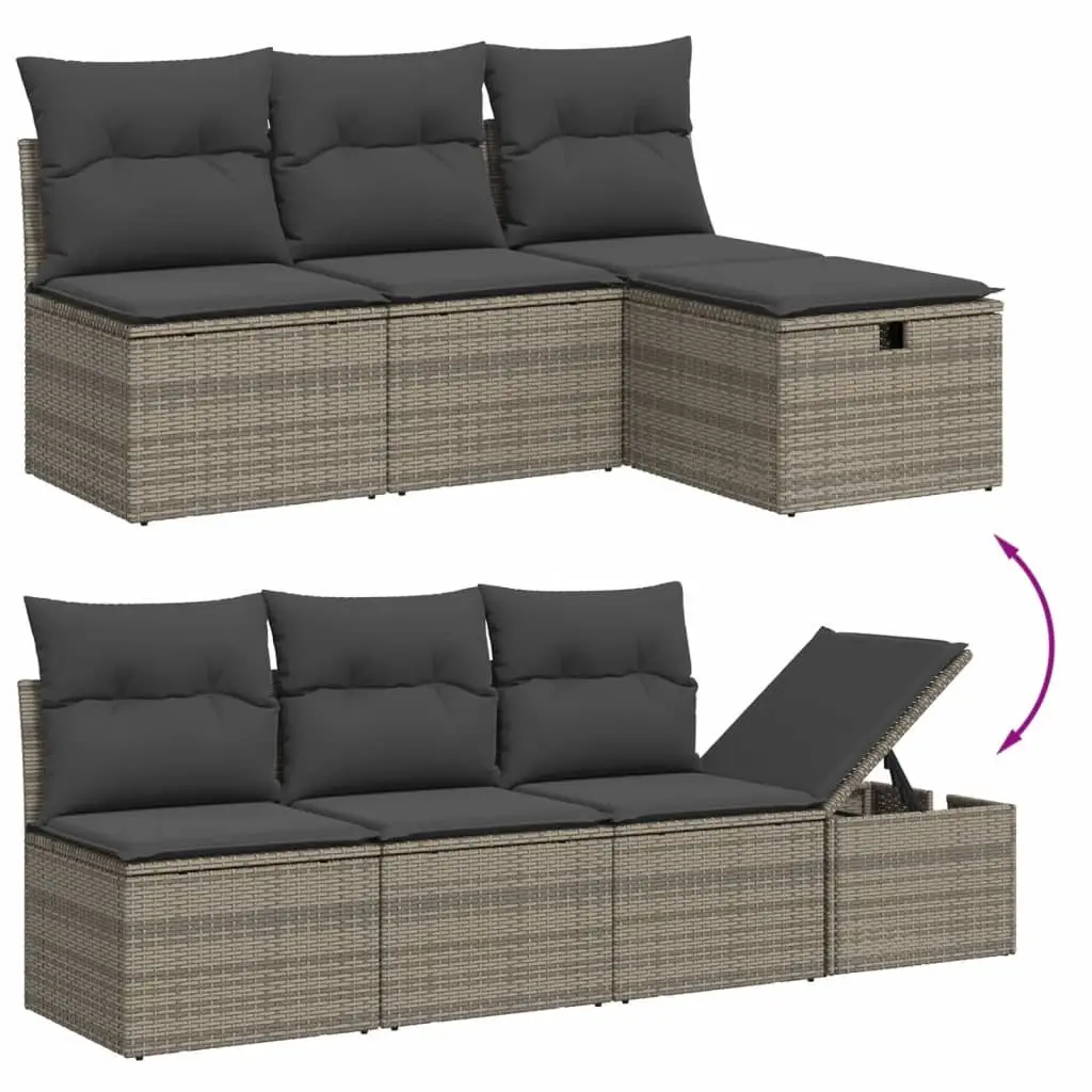 Garden Sofa Set 8 Piece Outdoor Furniture Patio Seating Grey Cushions Modular