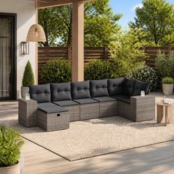 Practical 7 Piece Garden Sofa Set for Outdoor Use