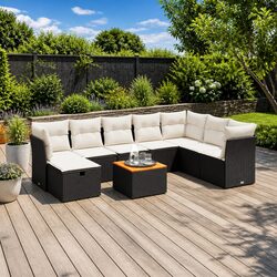 Practical 9 Piece Garden Sofa Set for Outdoor Relaxation