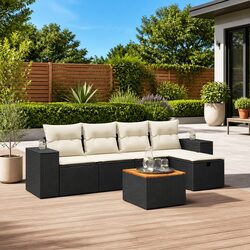 Practical 6 Piece Garden Sofa Set for Outdoor Enjoyment