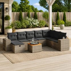 Flexible 9-Piece Outdoor Furniture Sofa Set