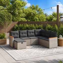 Practical 7 Piece Outdoor Garden Sofa Set for Family Use
