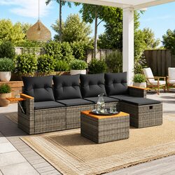 Ideal 6-Piece Modular Sofa Set for Outdoor Living