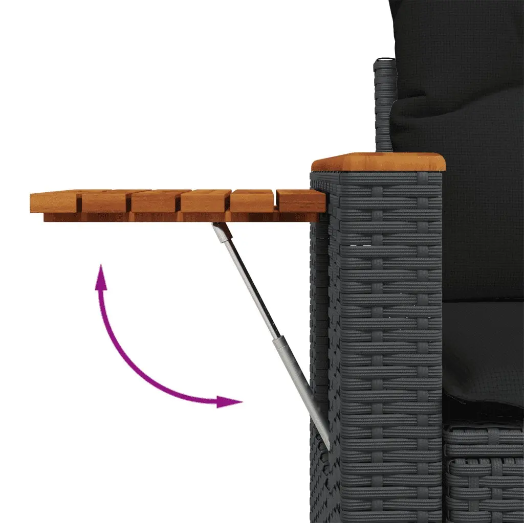 Garden Sofa Set 6 Piece Outdoor Furniture Patio Lounge Black with Cushions