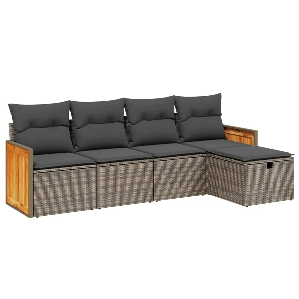 Garden Sofa Set 5 Piece Outdoor Furniture Patio Lounge with Cushions Grey