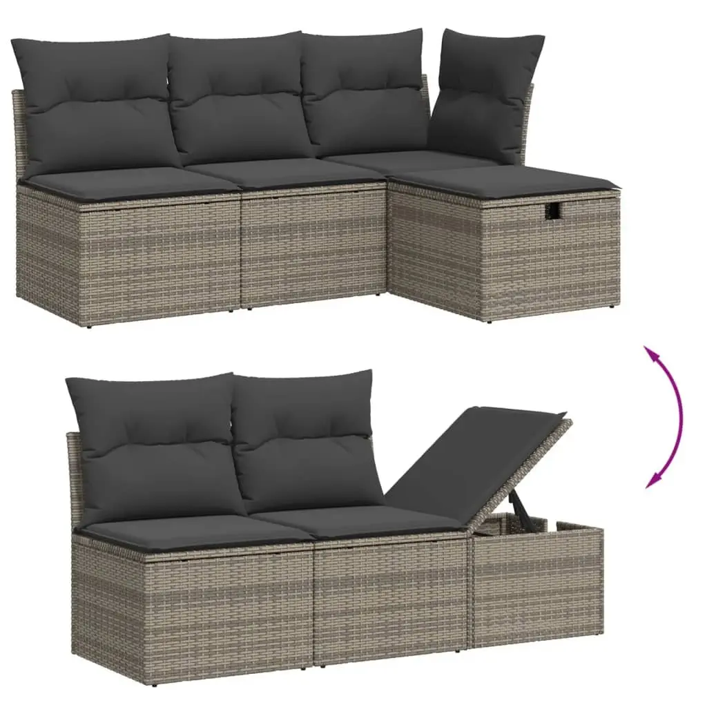 Garden Sofa Set 5 Piece Outdoor Furniture Patio Lounge with Cushions Grey