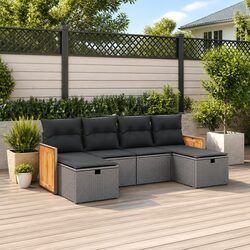 Versatile 6-Piece Modular Garden Sofa Set