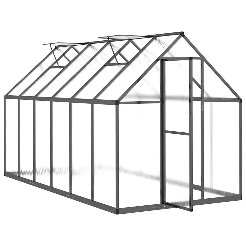 Walk-In Greenhouse Anthracite Aluminium Frame Polycarbonate 334x169x195cm