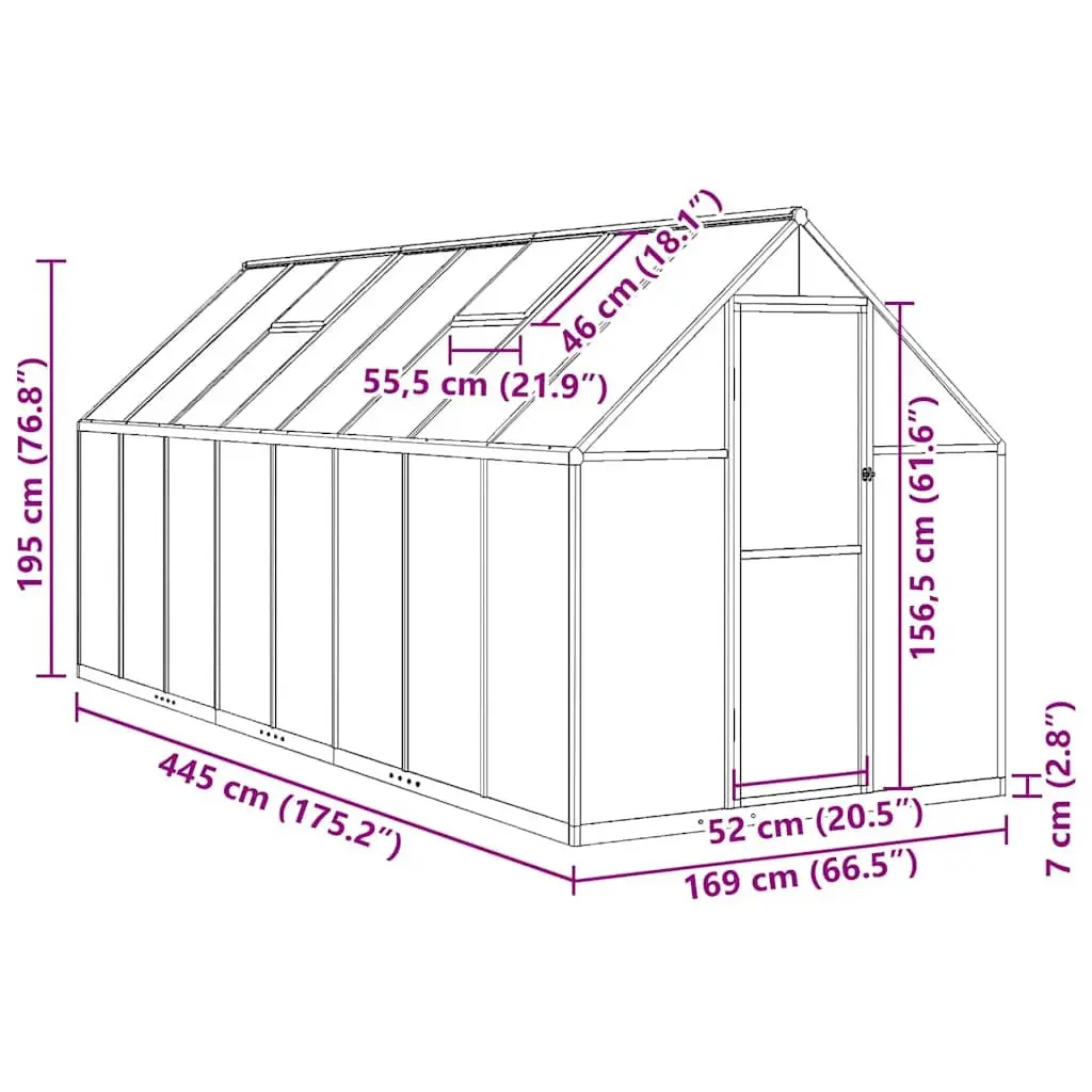 Greenhouse Walk-in Backyard Garden Aluminium Frame Polycarbonate Panels