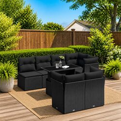 Practical 8 Piece Garden Sofa Set for Outdoor Use