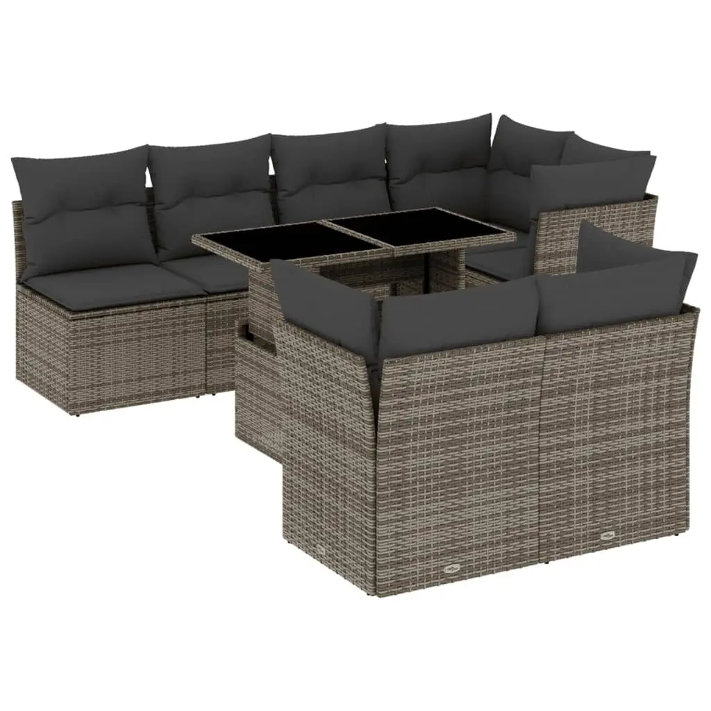 Grey 8 Piece Garden Sofa Set for Home Use