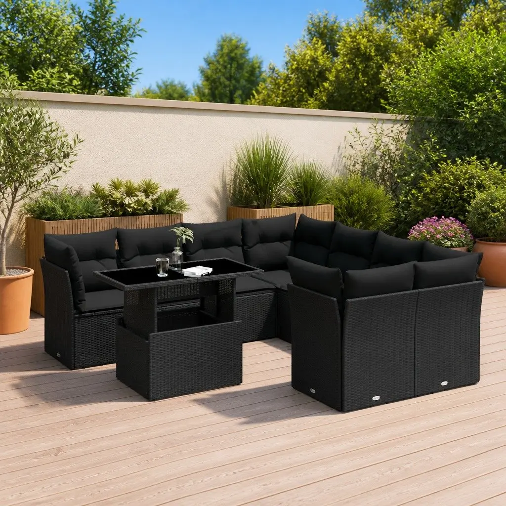 9 Piece Garden Sofa Set for Outdoor Use