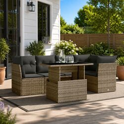 Practical 6 Piece Grey Garden Sofa Set for Any Outdoor Space
