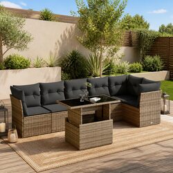 Practical 7 Piece Sofa Set for Outdoor Use