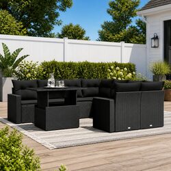 Versatile 9 Piece Garden Sofa Set for Outdoor Use