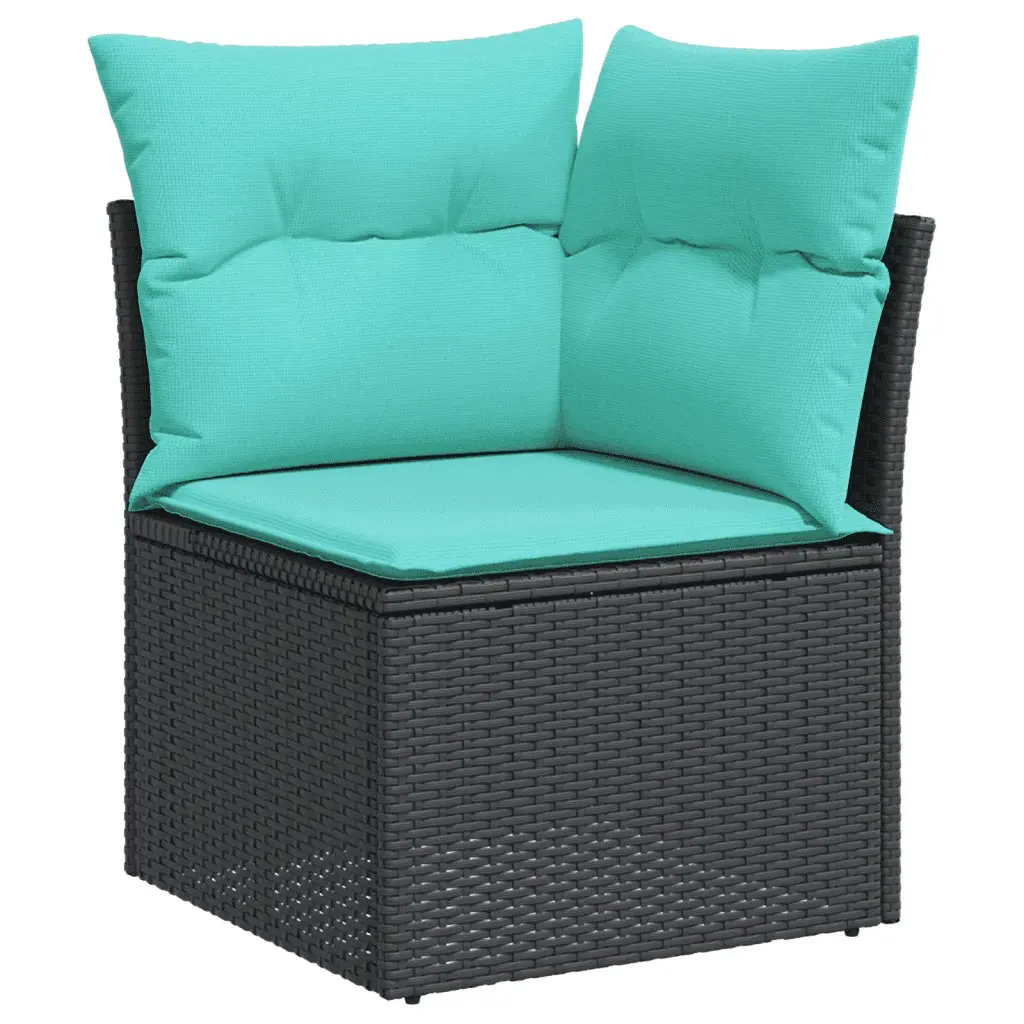 Garden Sofa Set 9 Piece Outdoor Furniture Beige Poly Rattan Patio Lounge Seating