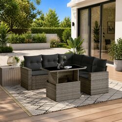 Practical 6-Piece Garden Sofa Set for Versatile Use
