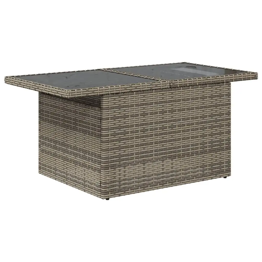7 Piece Garden Sofa Set Grey Poly Rattan Outdoor Furniture Patio Seating with