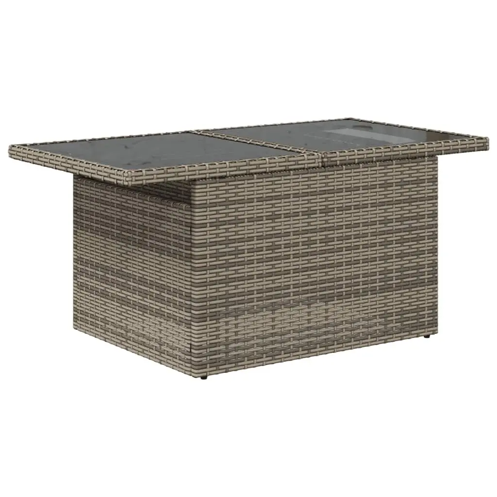 Garden Sofa Set 7 Piece Outdoor Patio Furniture Grey Poly Rattan with Cushions