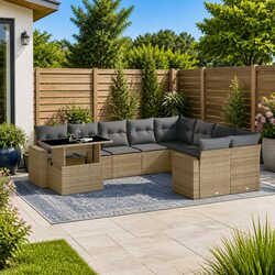 Practical 10-Piece Garden Sofa Set for Outdoor Use