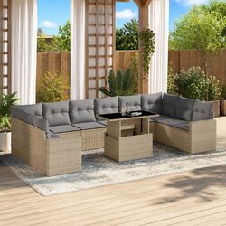 Versatile 11-Piece Outdoor Sofa Set with Adjustable Table