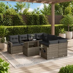 Practical 9 Piece Garden Sofa Set for Your Outdoor Use