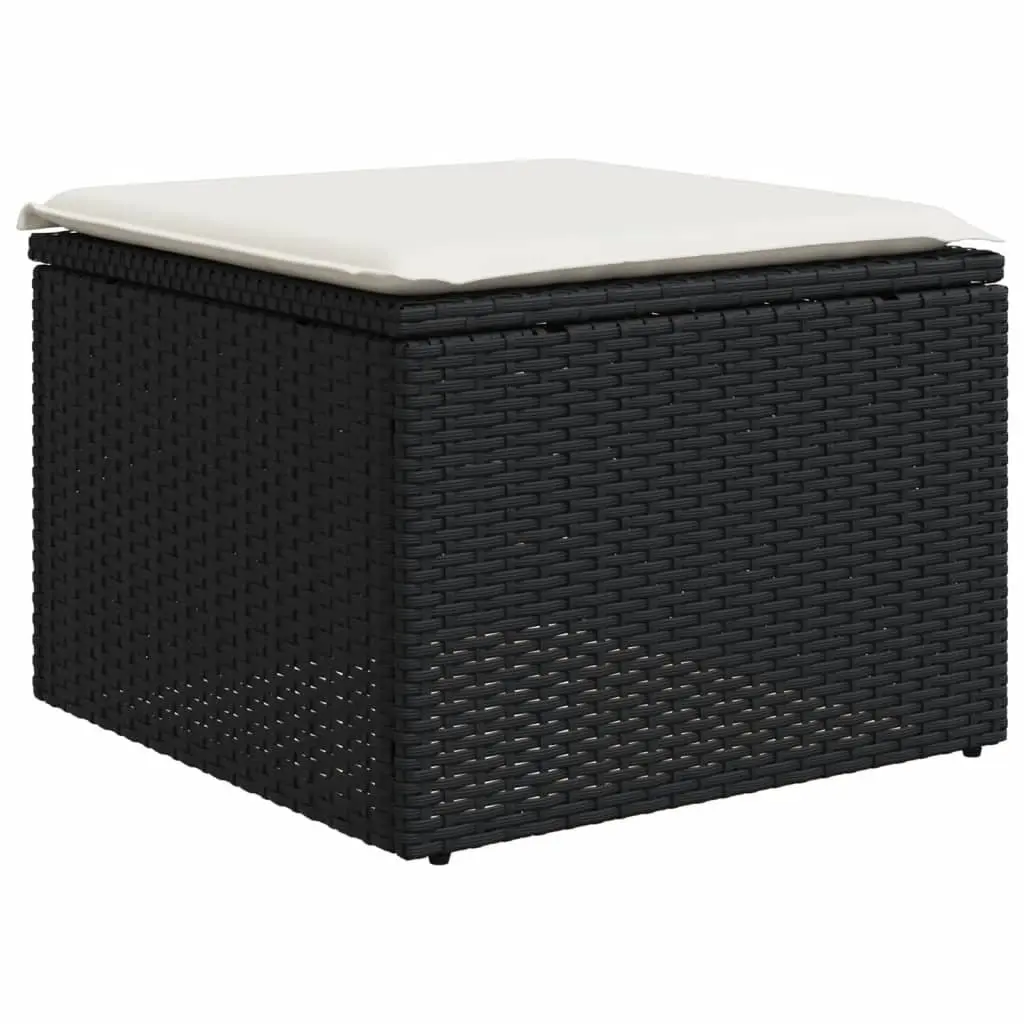 Garden Sofa Set 6 Piece PE Rattan Modular Outdoor Furniture Black